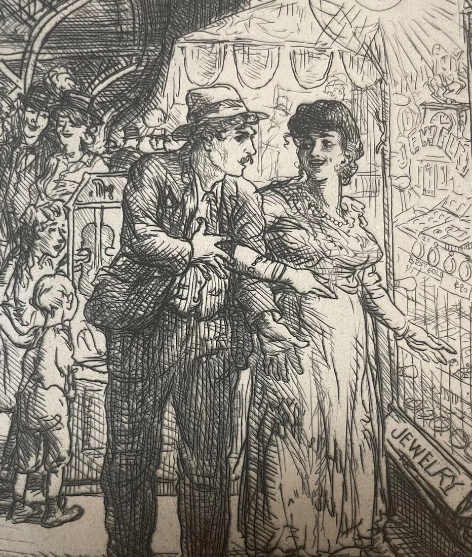 Original John Sloan 'jewelry Store Window (carlotta's Indecision) Etching - 6
