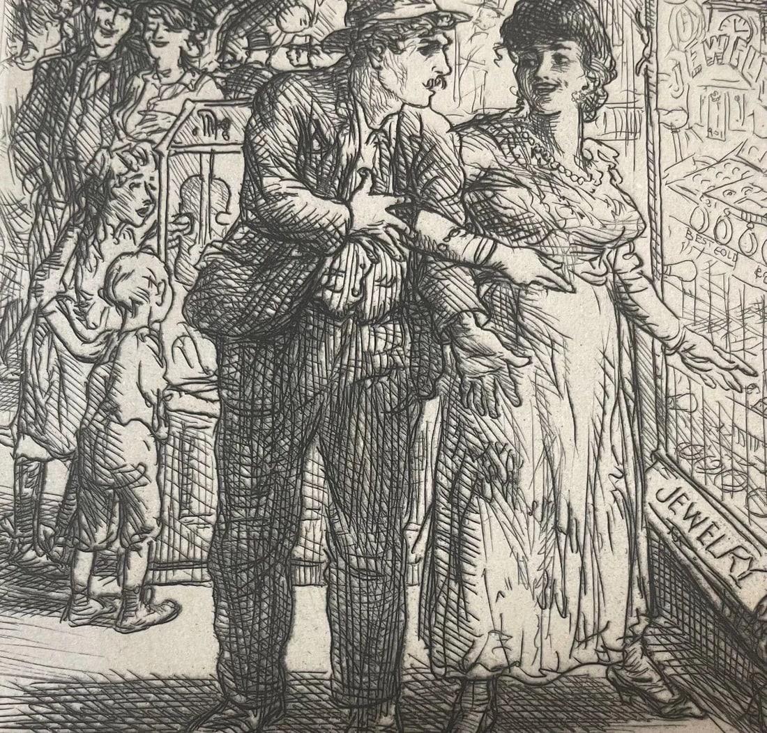 Original John Sloan 'jewelry Store Window (carlotta's Indecision) Etching - 8