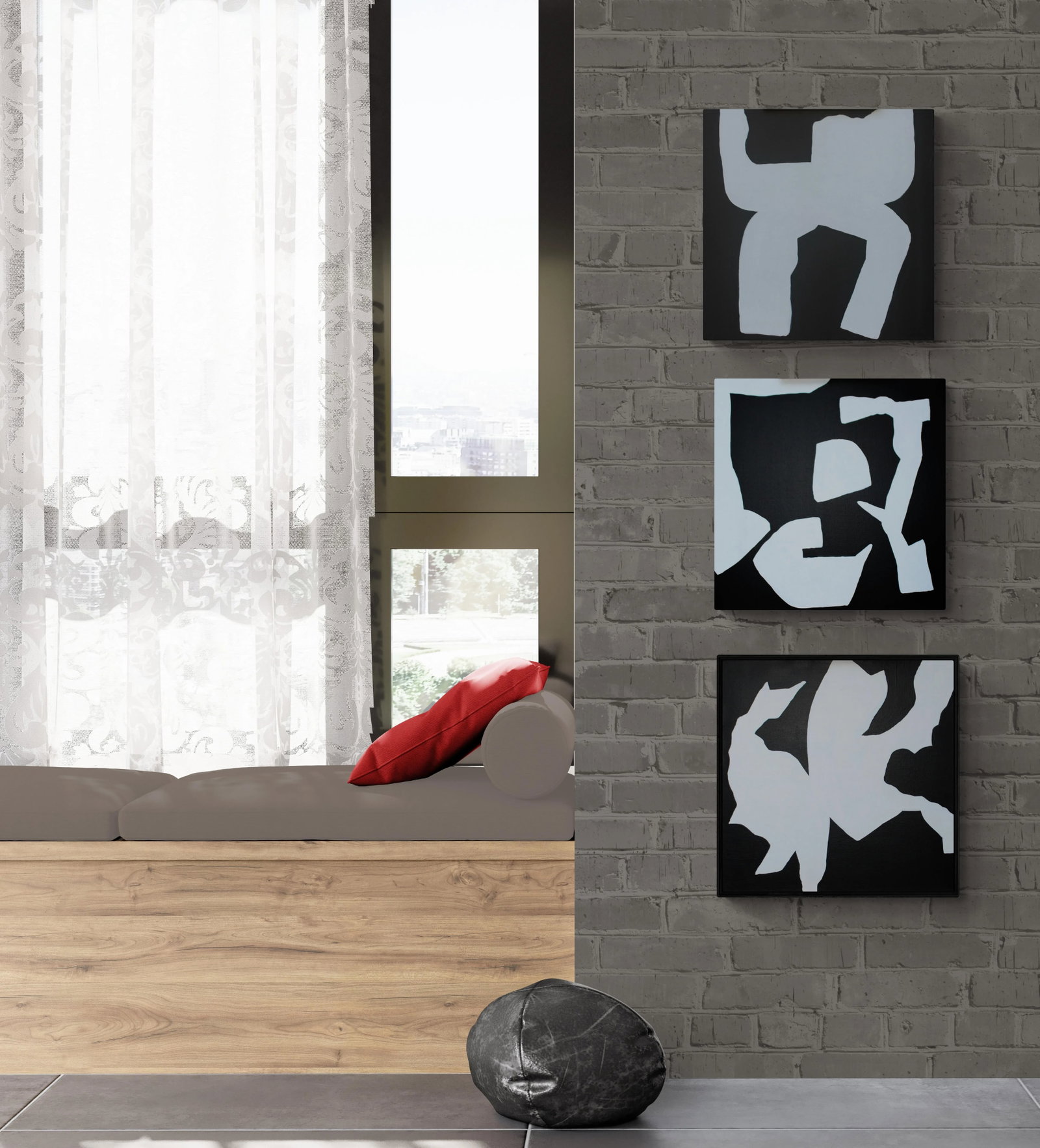 Original Contemporary Painting in Black and White "Juxtaposition No. 2" Abstract Art - 6