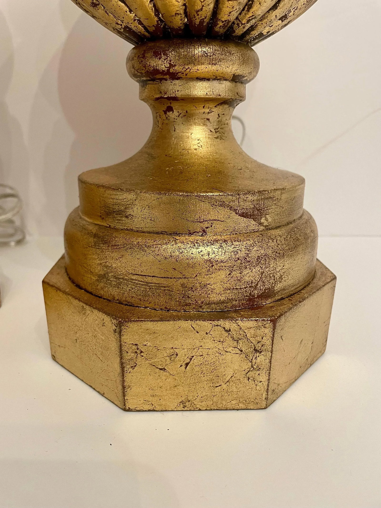 Carved Gilt Lamps - A Pair - 2