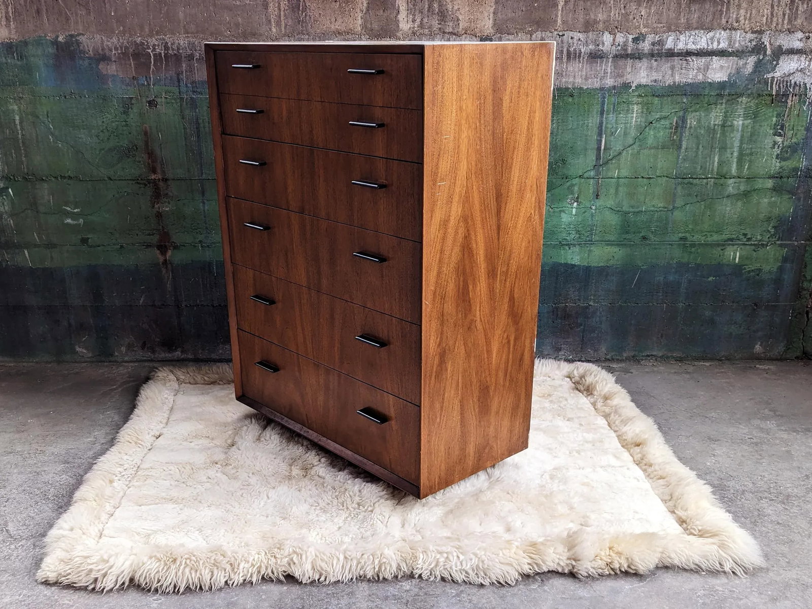 Mid Century Modern Brutalist Lane Furniture 1960s Tallboy Dresser - 5