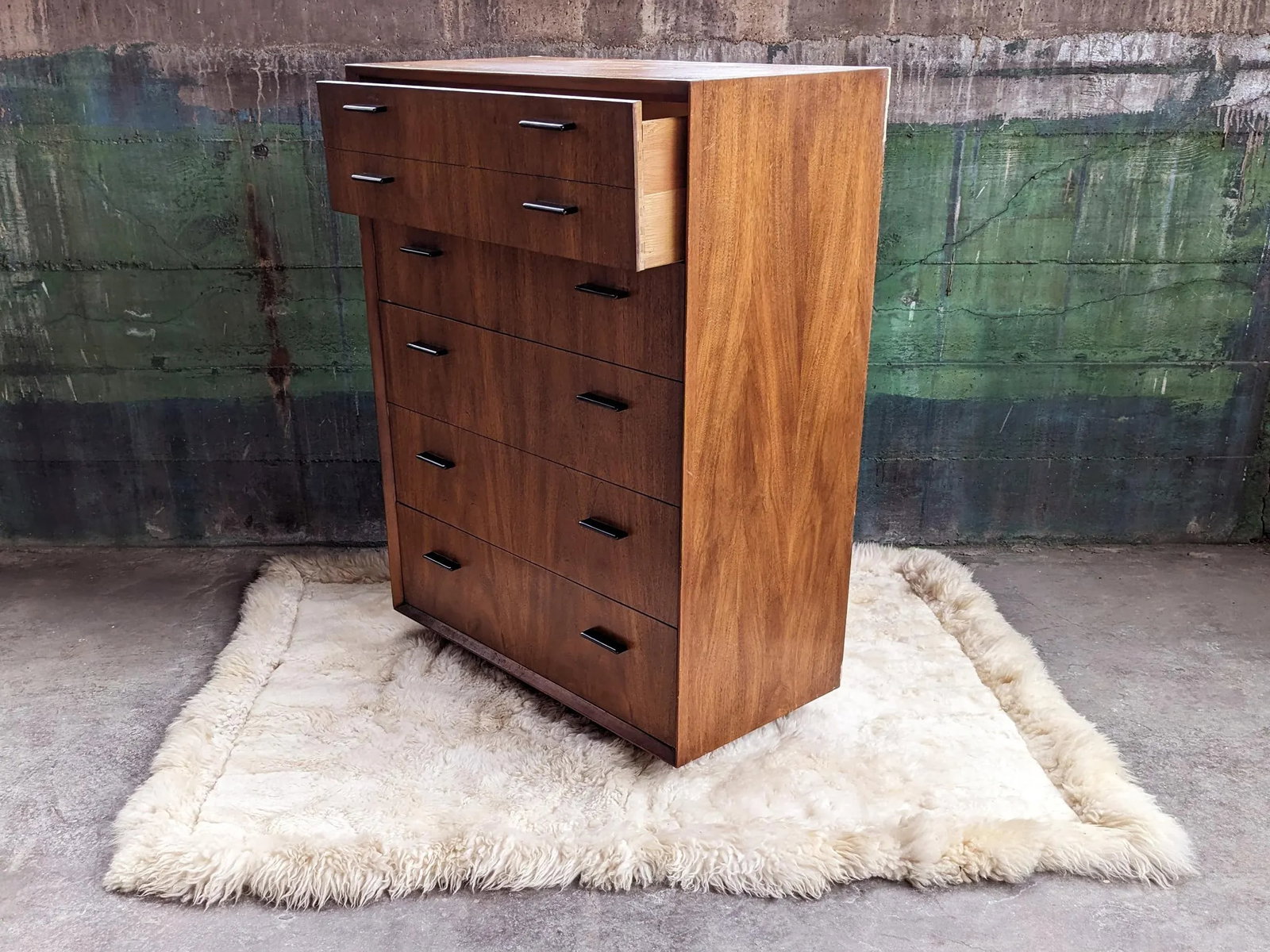 Mid Century Modern Brutalist Lane Furniture 1960s Tallboy Dresser - 7