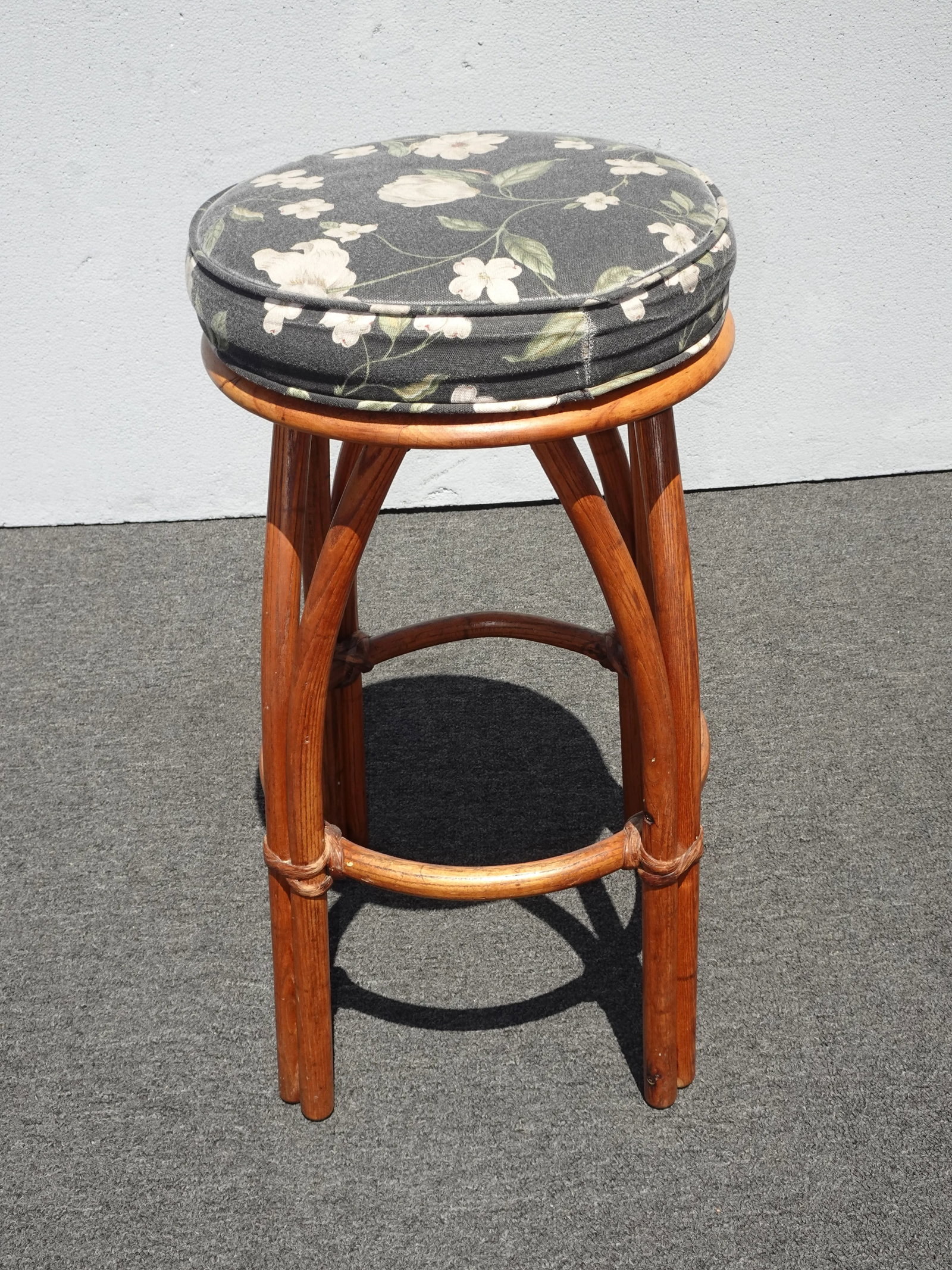 Pair Mid Century Bamboo Swivel Barstools by Heywood Wakefield ~ Tiki Palm Beach - 5