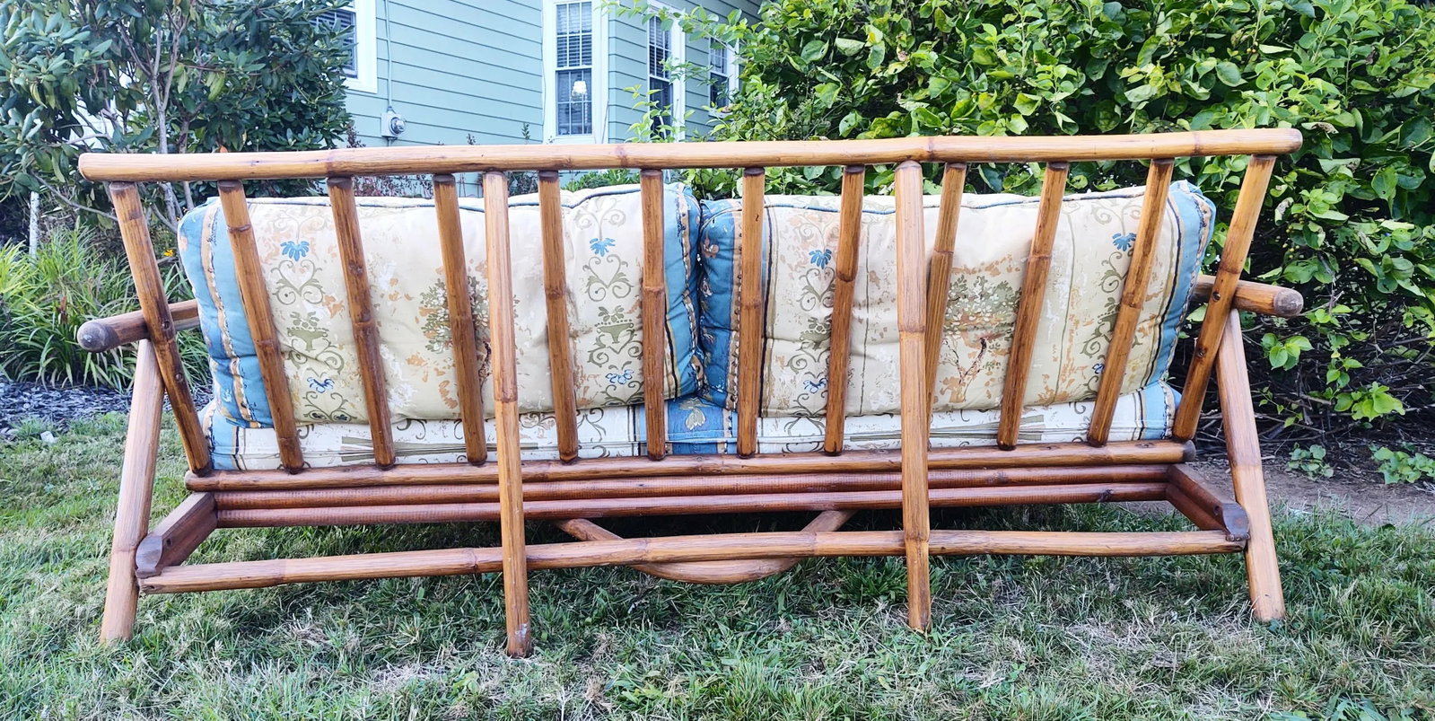 Vintage Ficks & Reed Pagoda Style Rattan Bamboo Sofa - 8