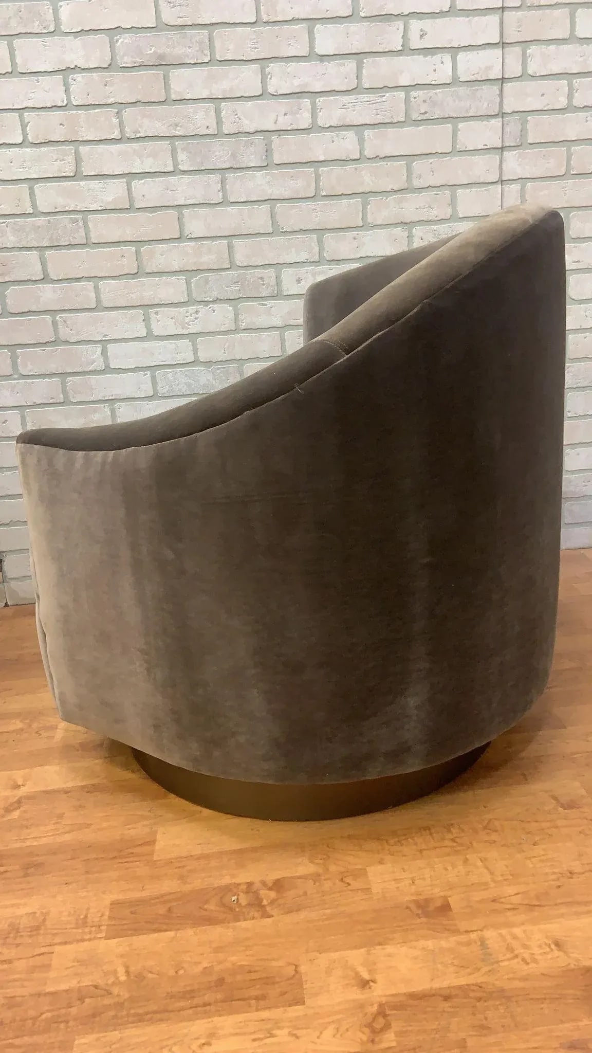 Postmodern Asymmetrical Barrel Back Swivel Chairs Newly Reupholstered - Pair - 8