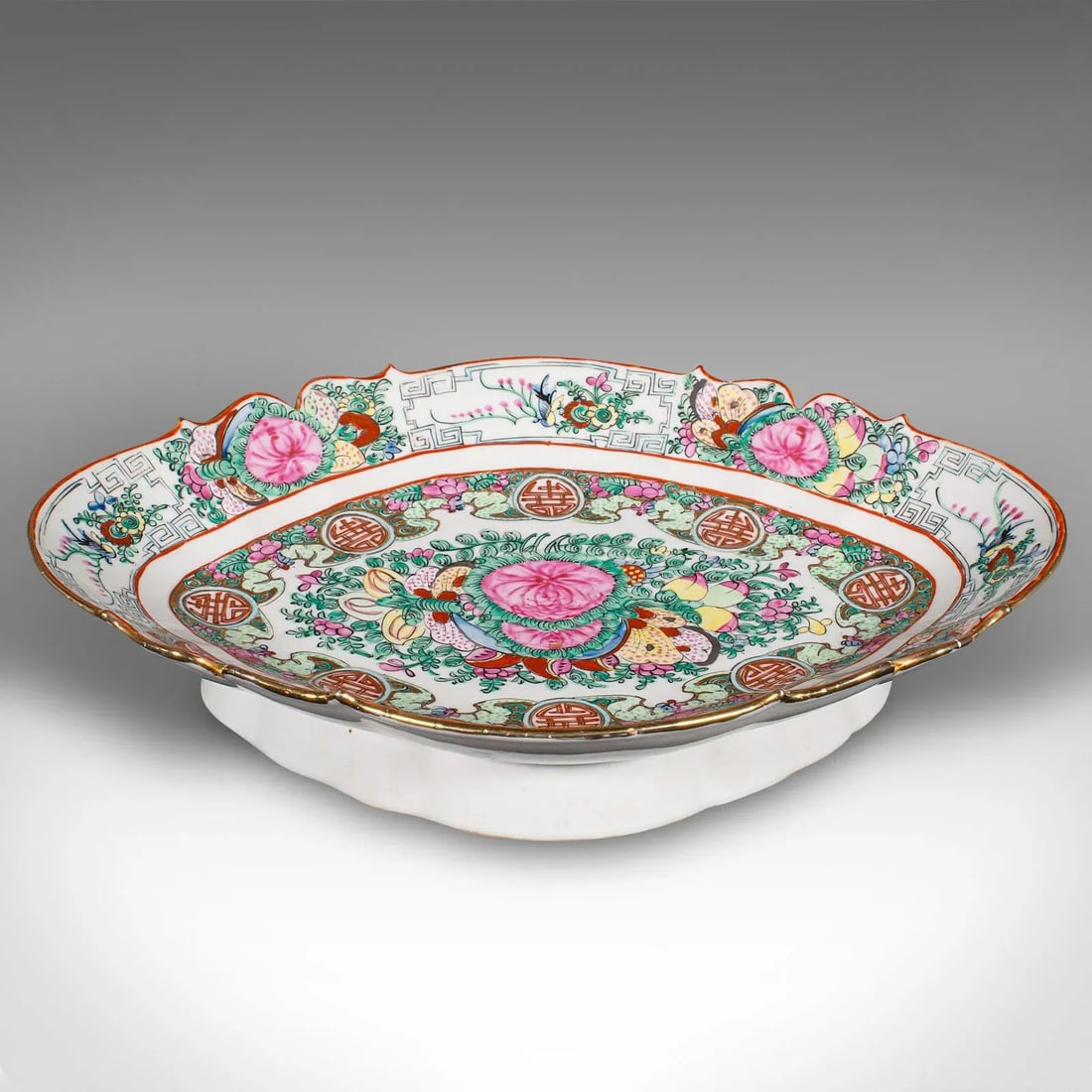 1900's Antique Chinese Cantaloupe Serving Dish - 2