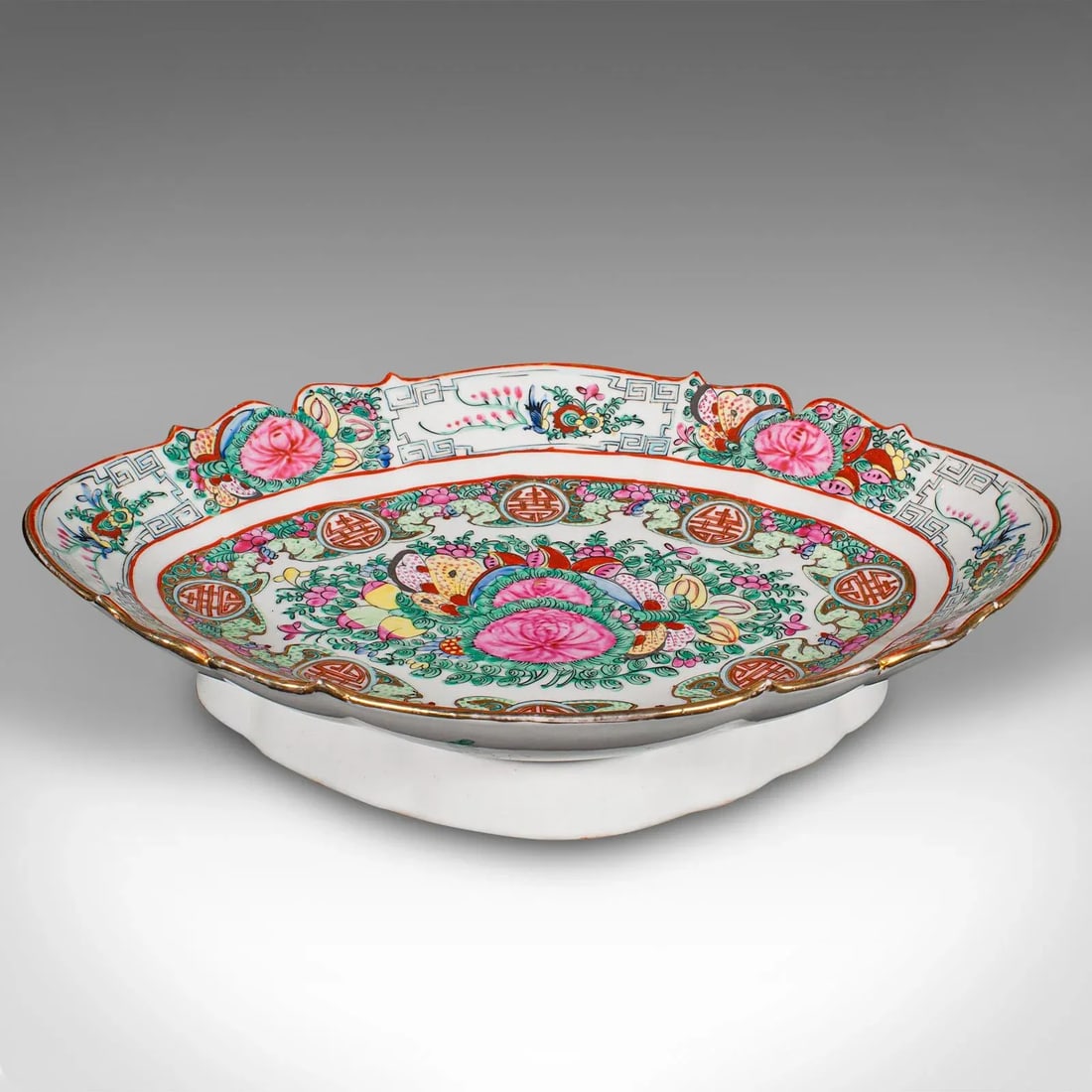 1900's Antique Chinese Cantaloupe Serving Dish - 3