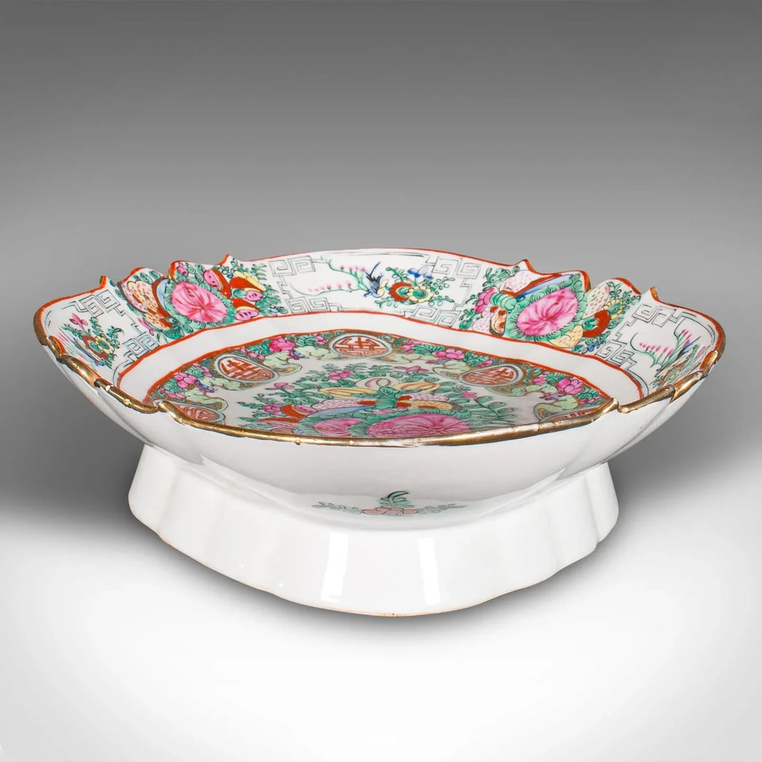 1900's Antique Chinese Cantaloupe Serving Dish - 4