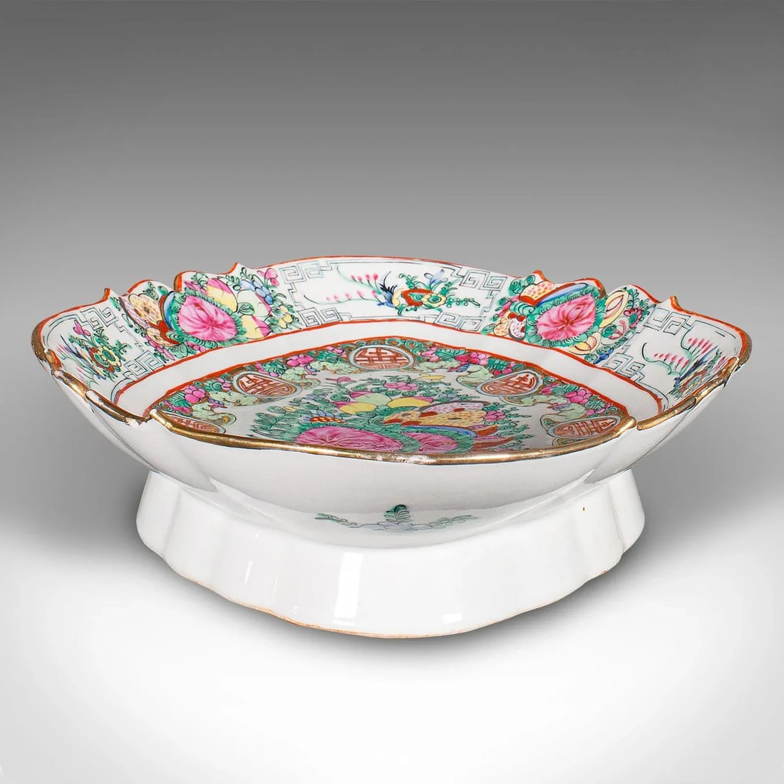 1900's Antique Chinese Cantaloupe Serving Dish - 5