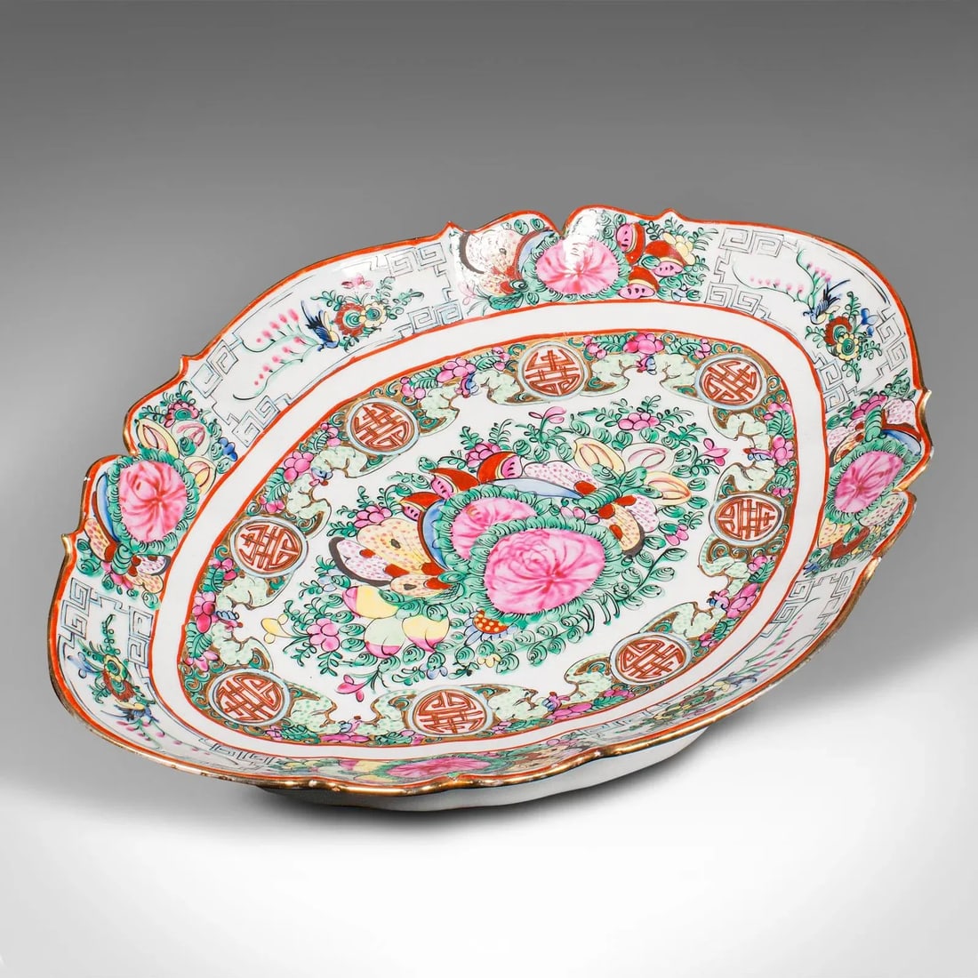 1900's Antique Chinese Cantaloupe Serving Dish - 7