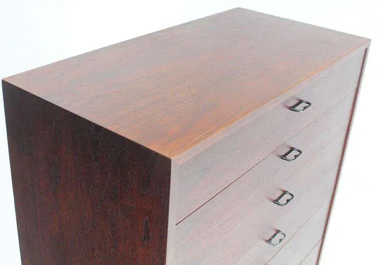 1960s Danish Modern Walnut High Chest or Dresser - 2