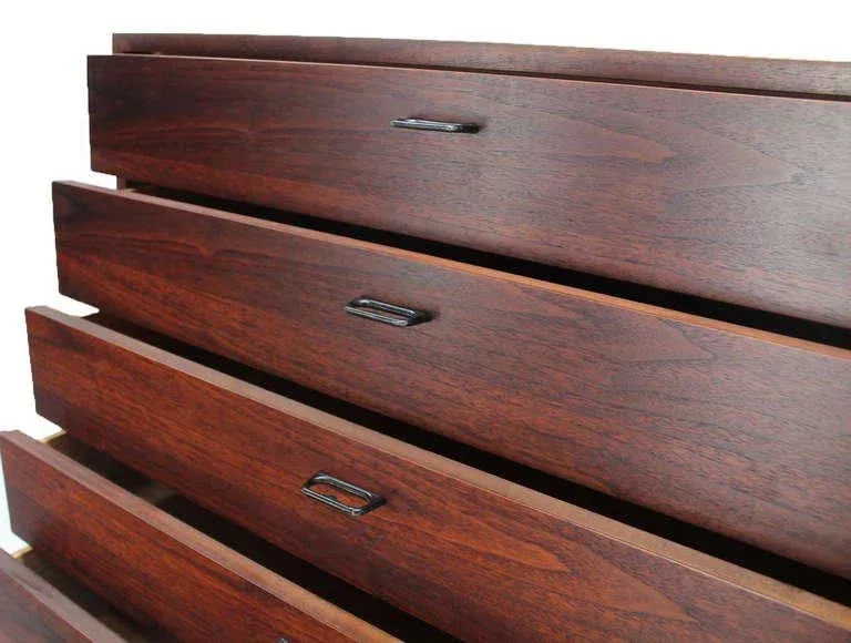 1960s Danish Modern Walnut High Chest or Dresser - 4