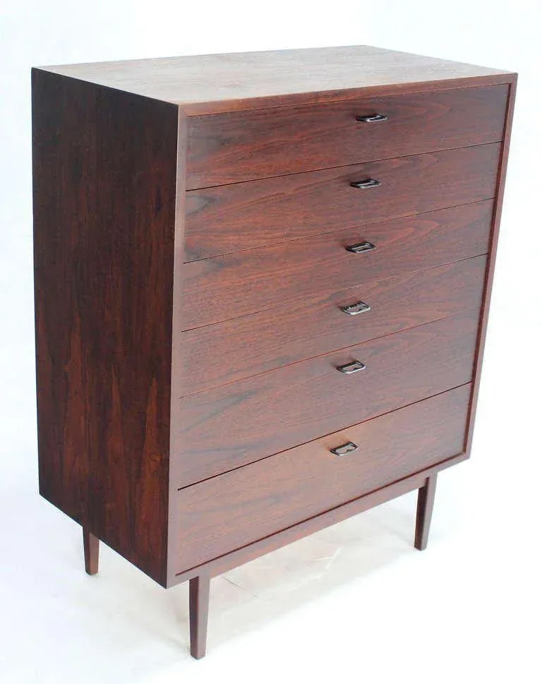 1960s Danish Modern Walnut High Chest or Dresser - 8