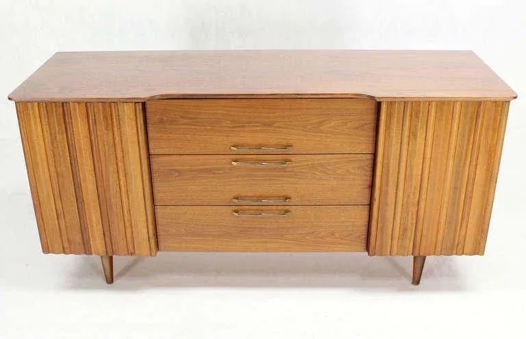Mid-Century Modern Long Walnut Dresser - 11