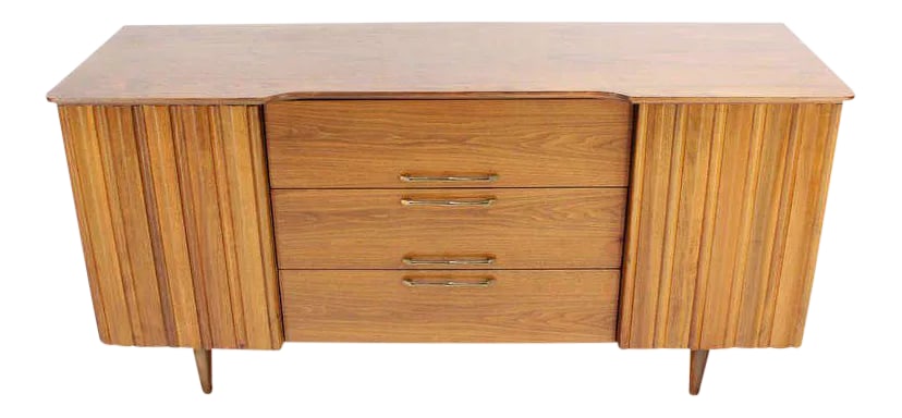 Mid-Century Modern Long Walnut Dresser (1 of 11)