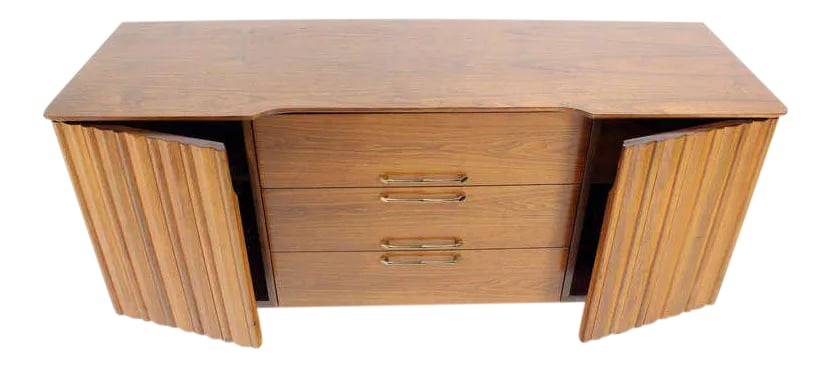 Mid-Century Modern Long Walnut Dresser - 2