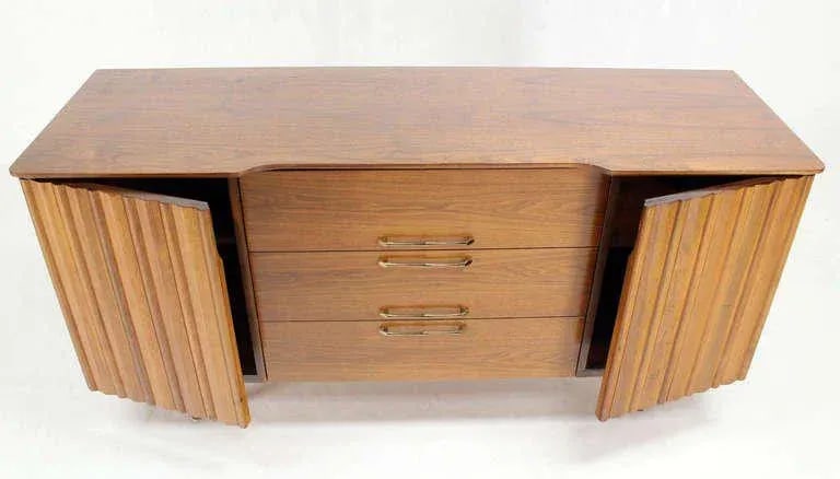 Mid-Century Modern Long Walnut Dresser - 3