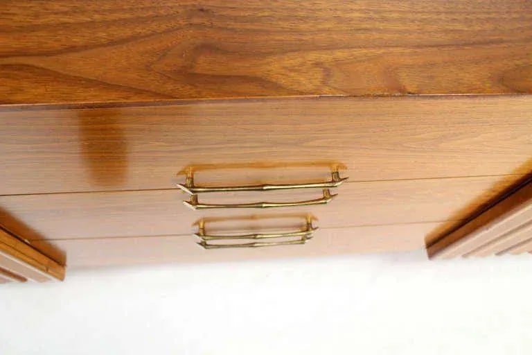Mid-Century Modern Long Walnut Dresser - 6