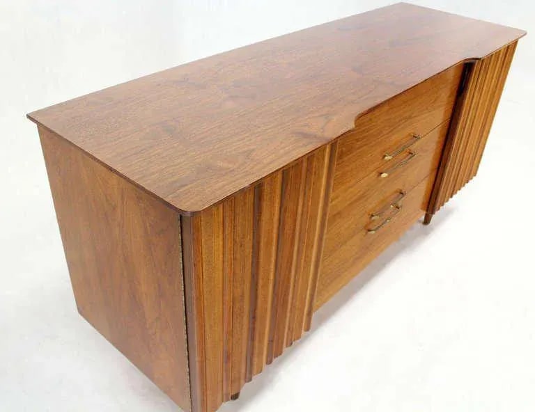 Mid-Century Modern Long Walnut Dresser - 9