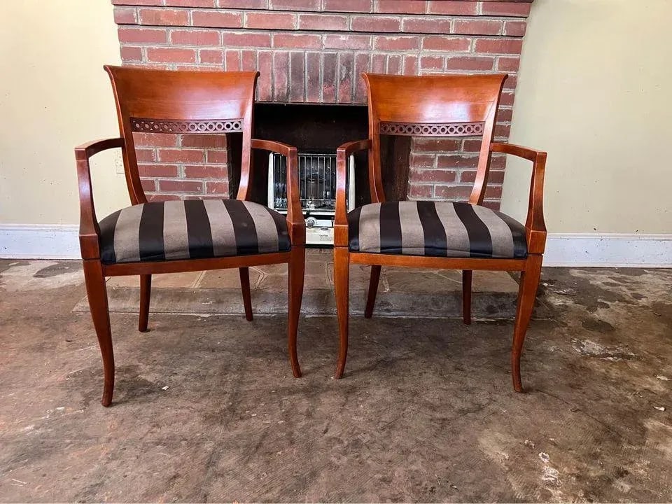 Mid 20th Century Pair Italian Upholstered Armchairs - 6