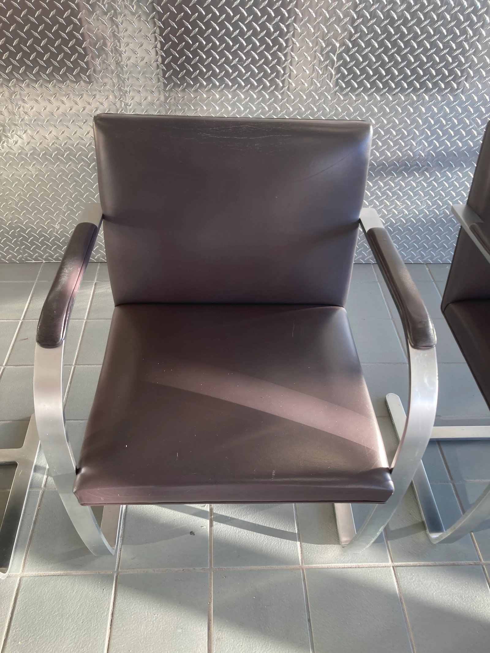1990s Ludwig Mies Van Der Rohe for Knoll Brno Flat Bar Armchairs in Brown Spinneybeck Leather - Set - 8