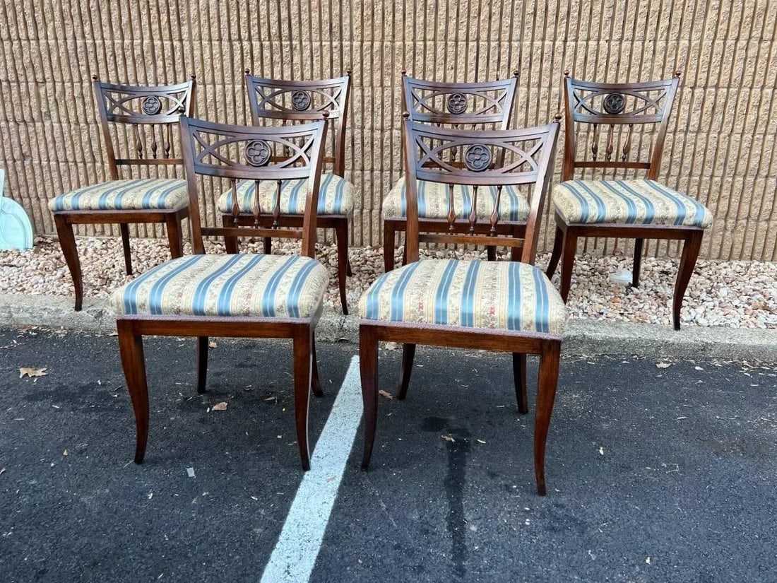 Set of Six Antique Regency Style Mahogany Dining Chairs - 8
