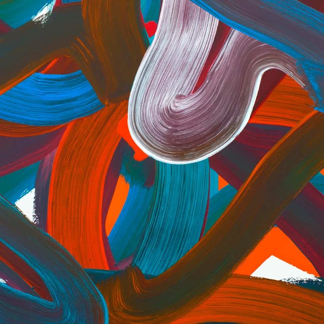 Contemporary Abstract Oil on Paper Painting "Wiggle No.6" by Leon Phillips - 4