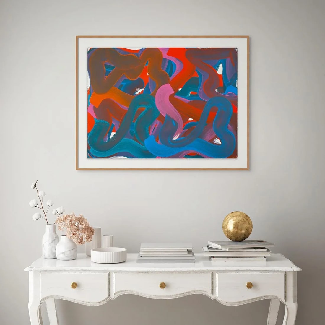 Contemporary Abstract Oil on Paper Painting "Wiggle No.22" by Leon Phillips - 2