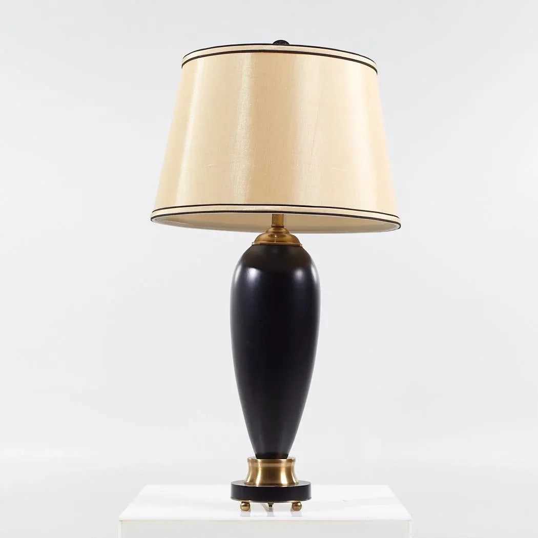 Currey and Co Contemporary Black and Brass Table Lamp - 2