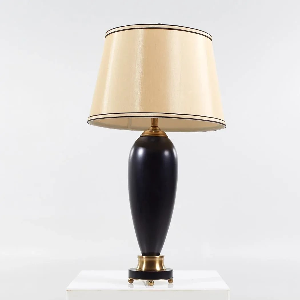 Currey and Co Contemporary Black and Brass Table Lamp - 3