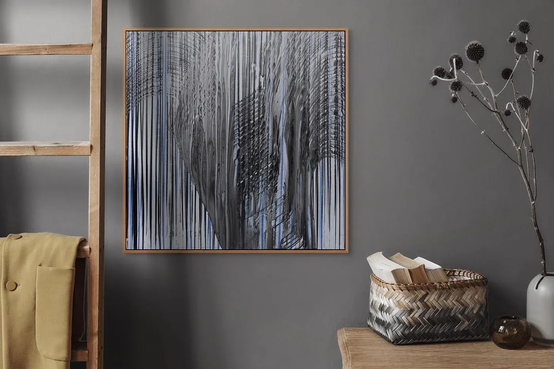 Contemporary Abstract Pigment, Ice on Yupo Painting "Blue Melt 19" by Jaanika Peerna - 2