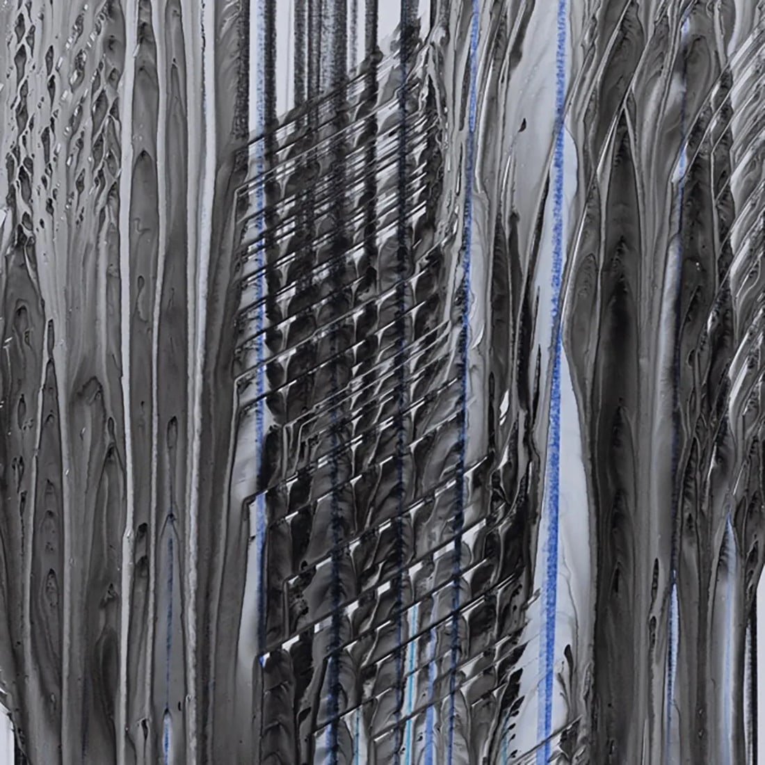 Contemporary Abstract Pigment, Ice on Yupo Painting "Blue Melt 19" by Jaanika Peerna - 3