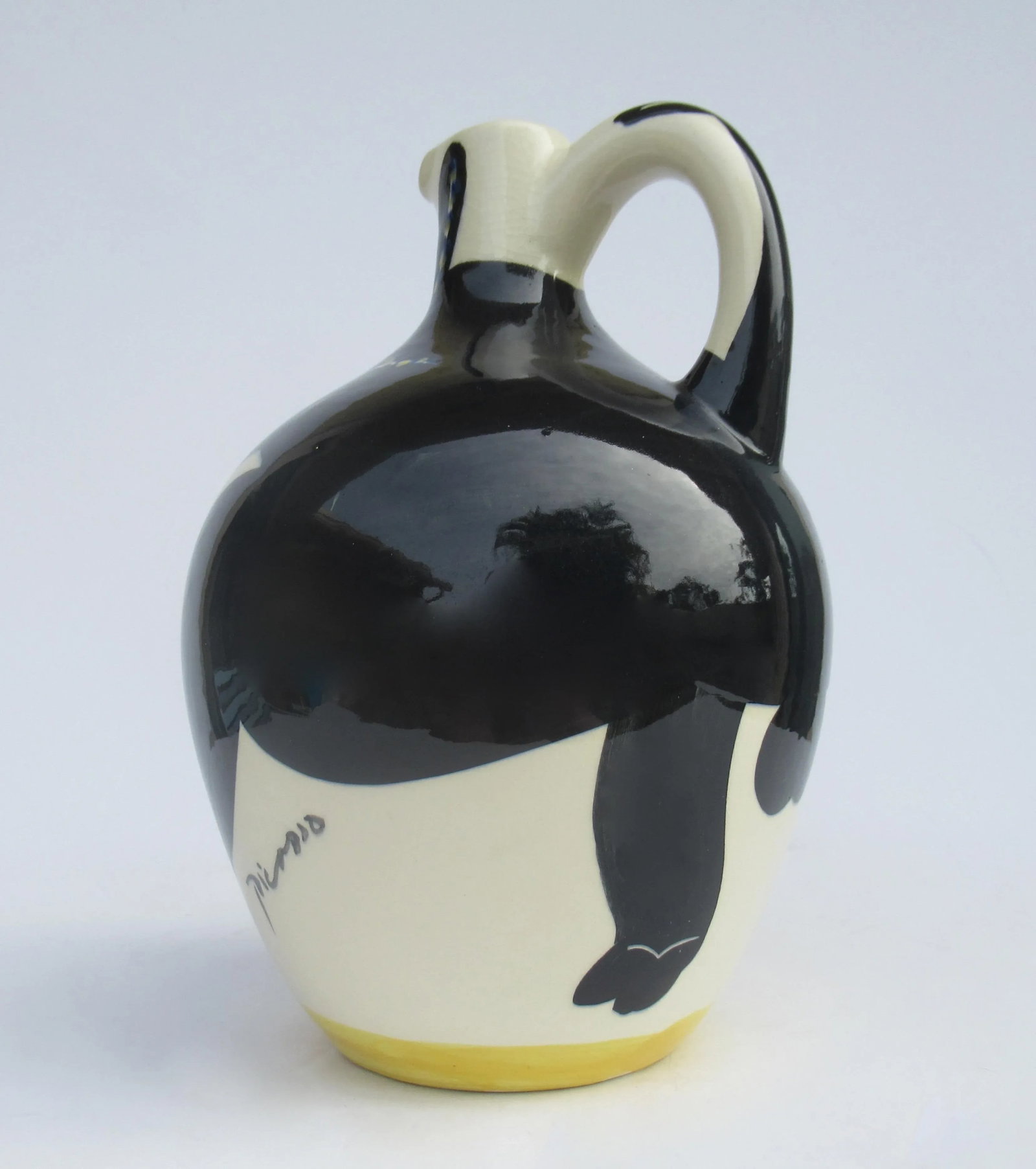 Vintage C.1970''s Original Signed & Numbered Ceramic Pottery "Taureau" (Bull) Jug With Handle by Pic - 7