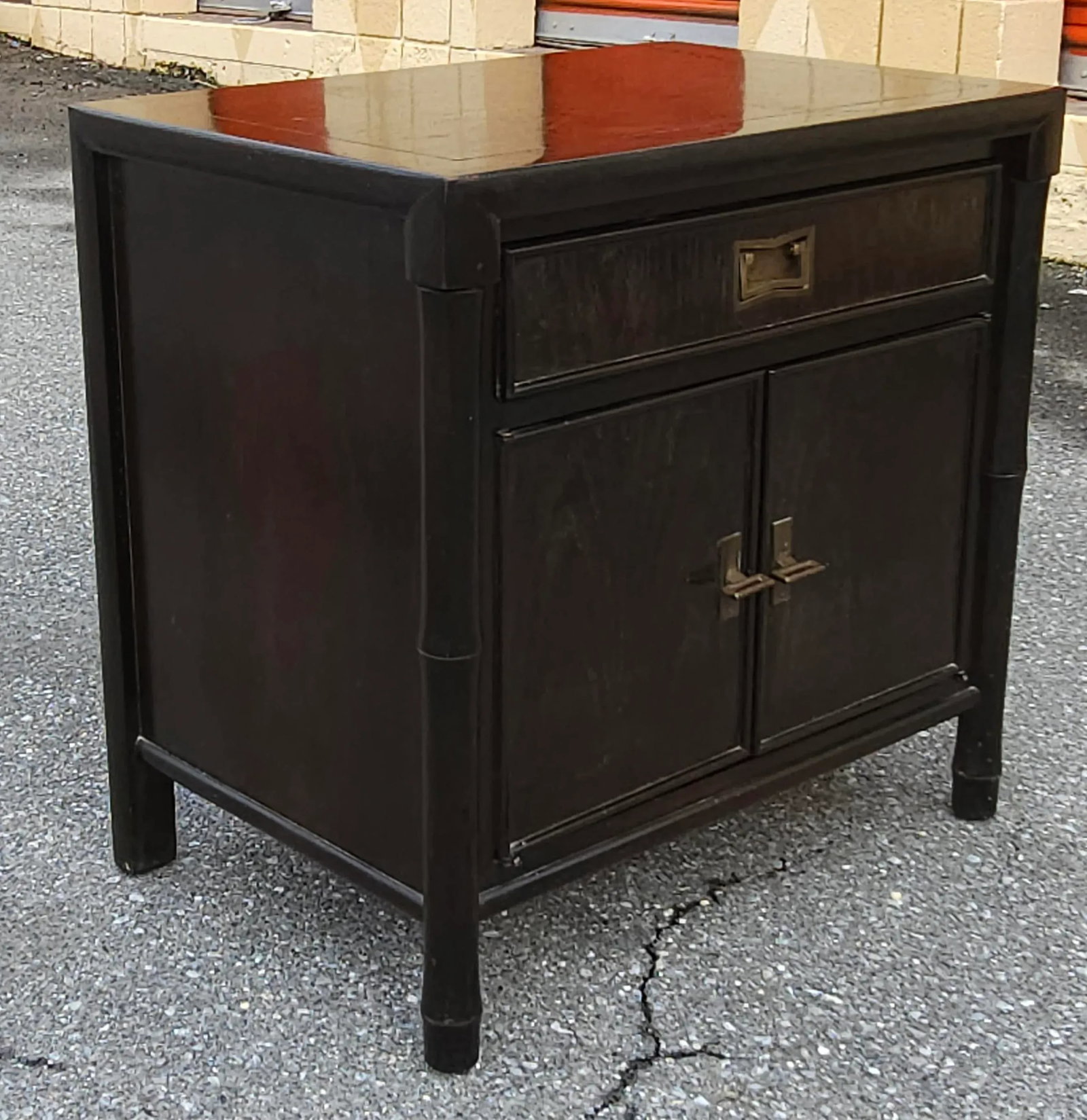 20th C. Century Furniture Chin Hua Collection Ebonized Mahogany Bedside Table - 4