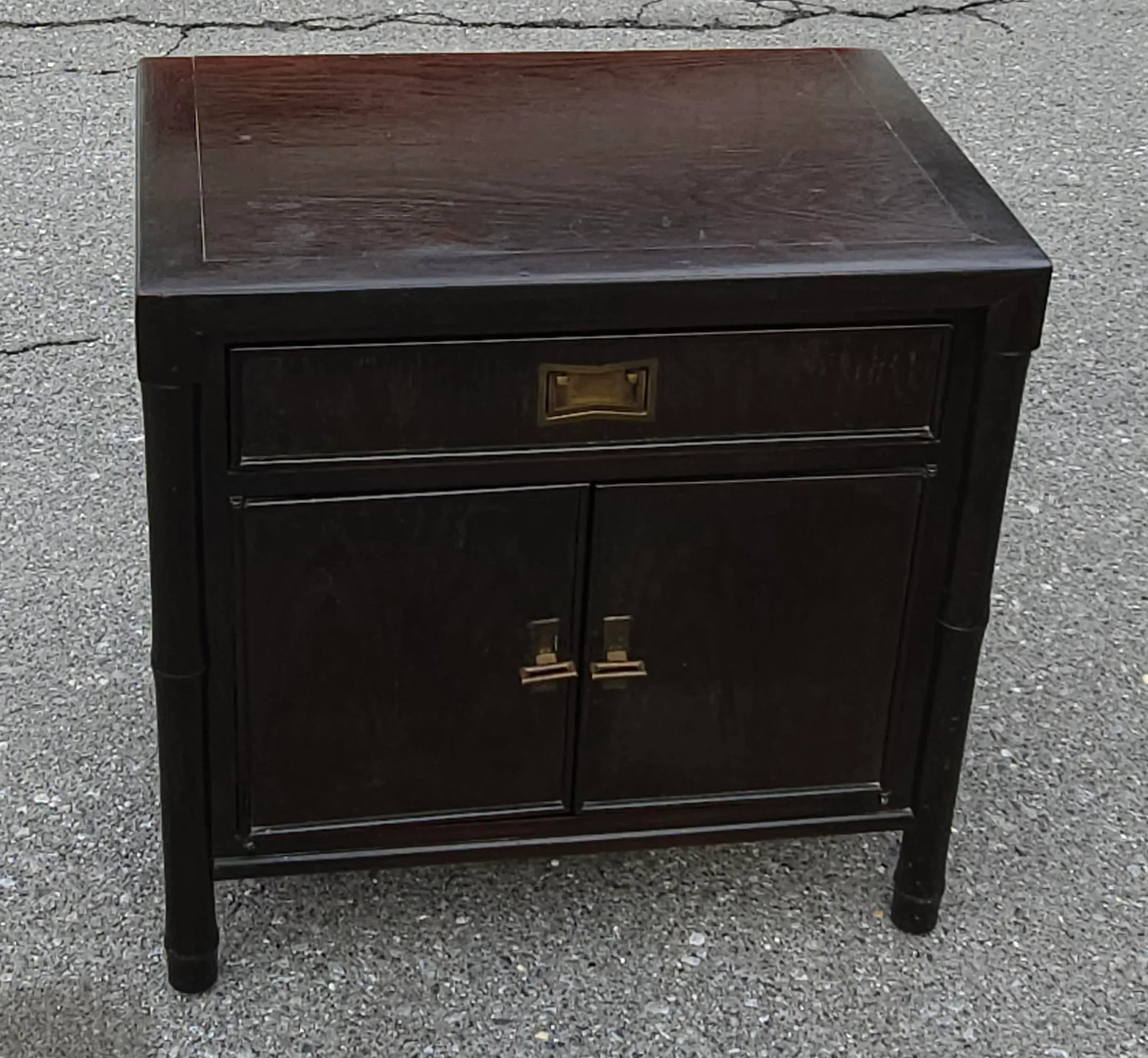 20th C. Century Furniture Chin Hua Collection Ebonized Mahogany Bedside Table - 6