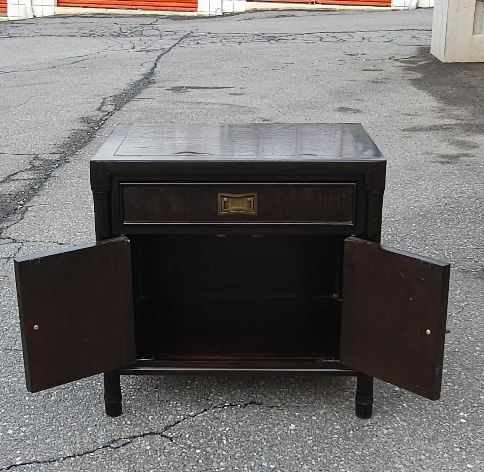 20th C. Century Furniture Chin Hua Collection Ebonized Mahogany Bedside Table - 8
