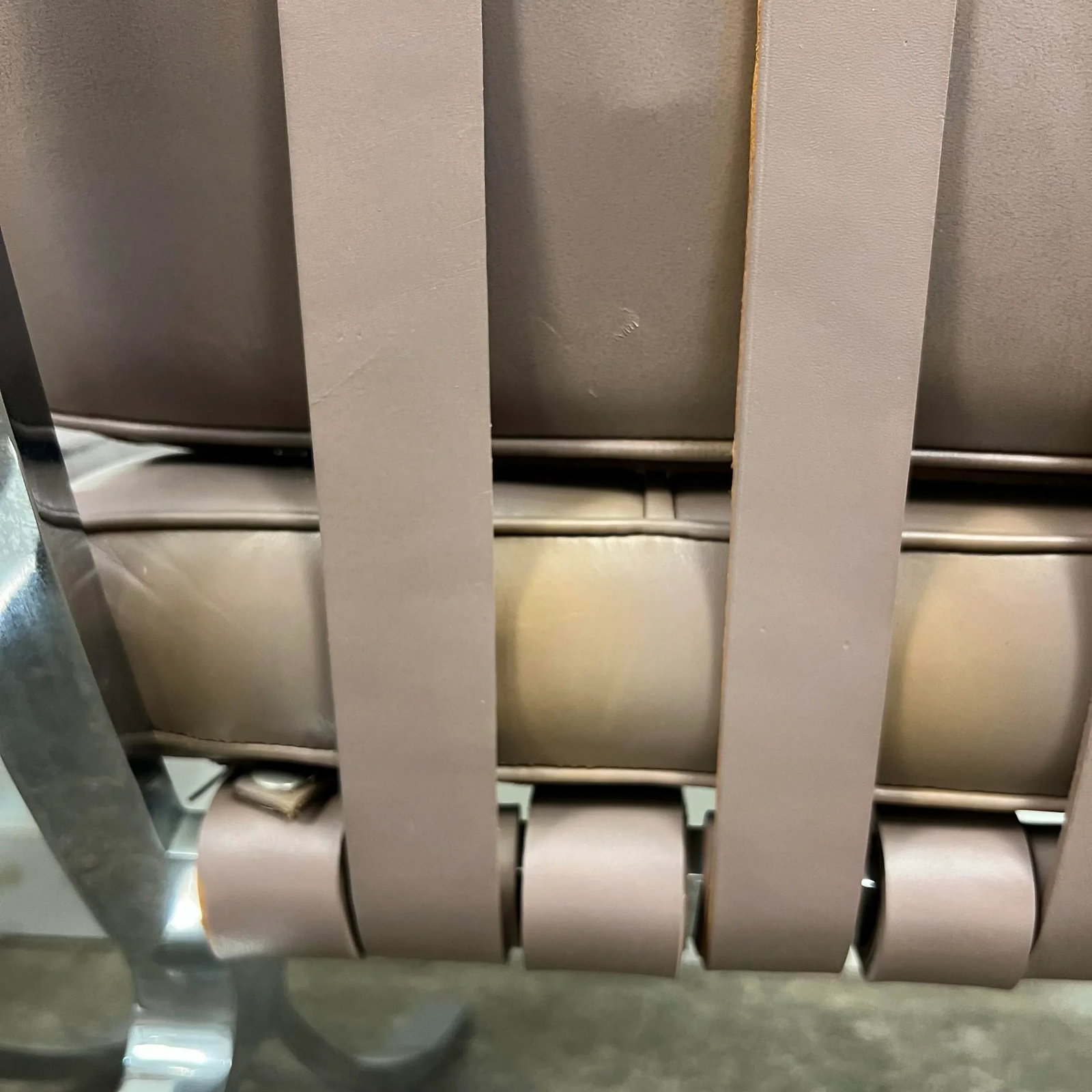 Pair of Leather Barcelona Lounge Chairs - 10