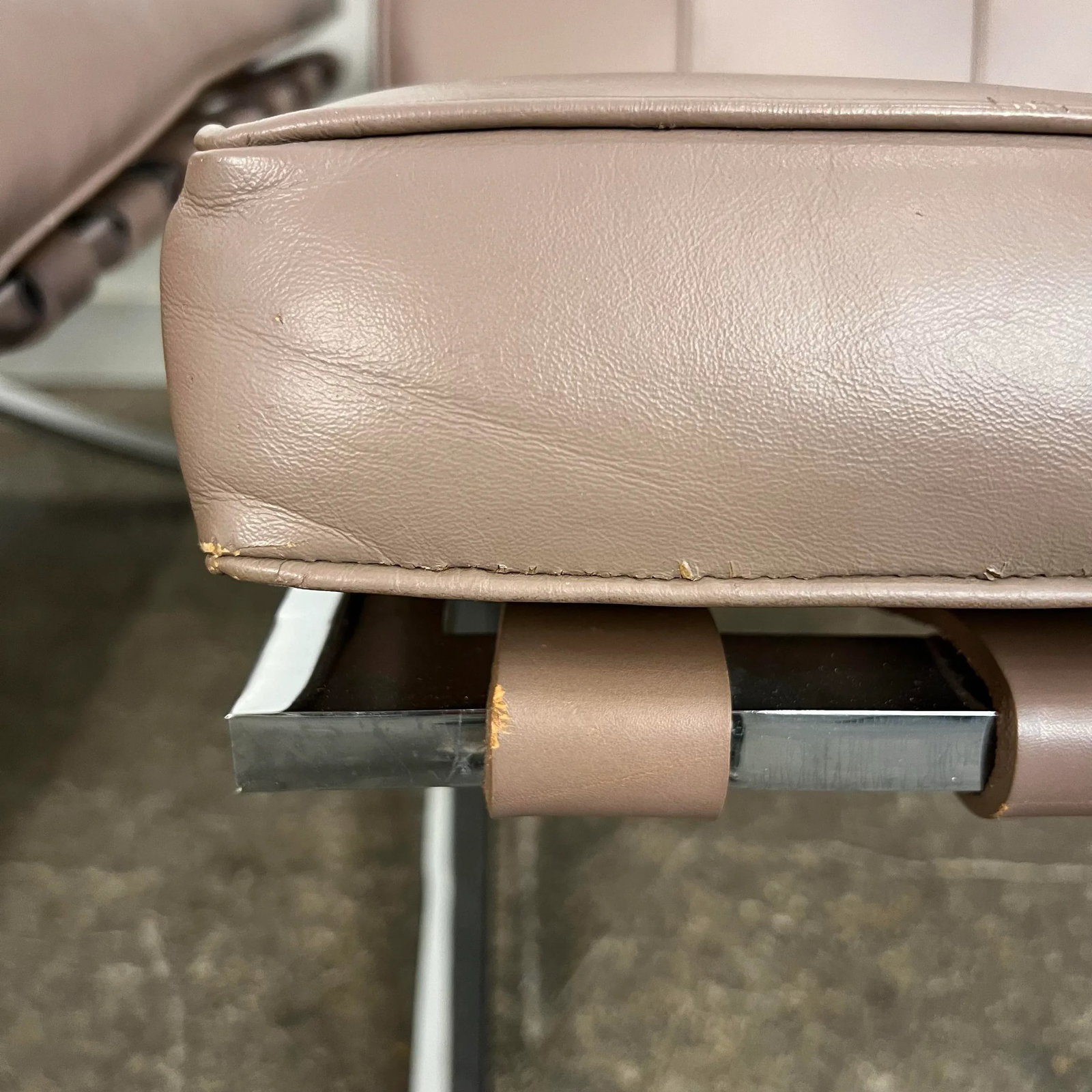 Pair of Leather Barcelona Lounge Chairs - 12