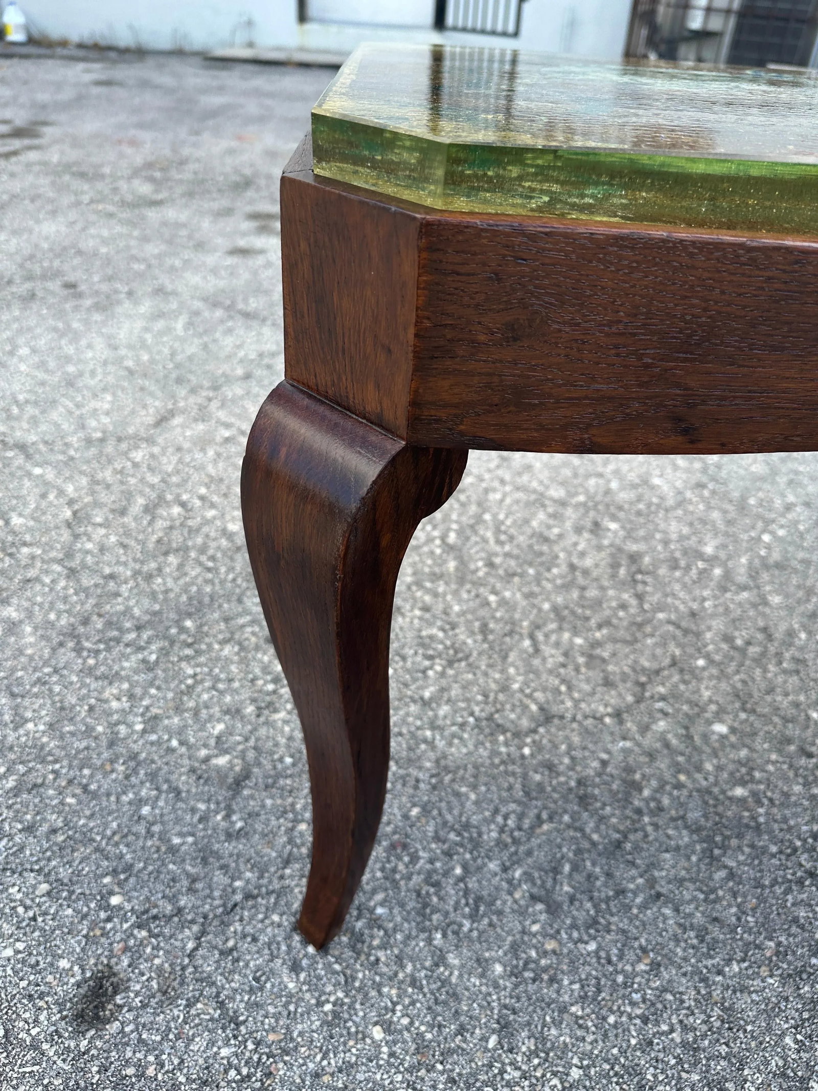 Reverse Painted Thick Glass Art Deco Cocktail / Coffee Table - 2