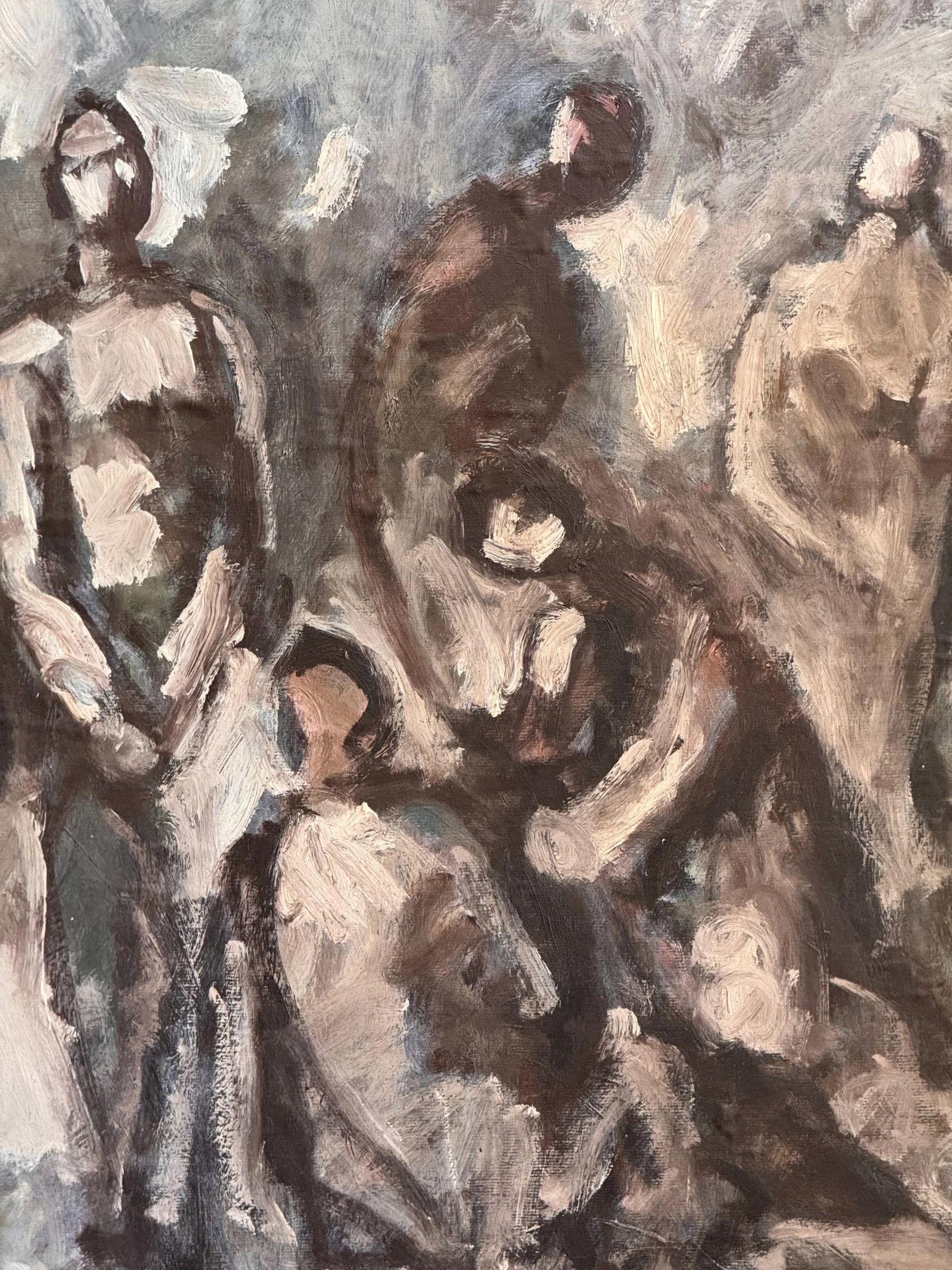 1950s Abstract Figurative Painting by Maurice Golabon, Framed - 3