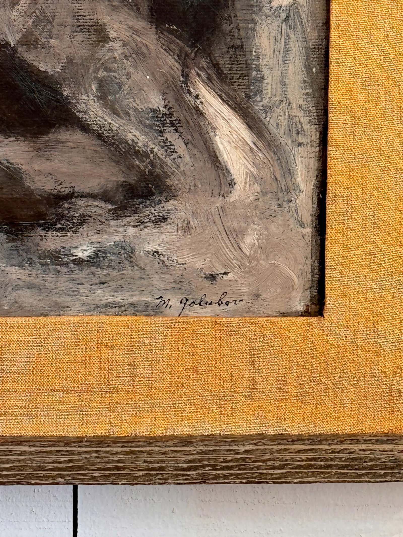 1950s Abstract Figurative Painting by Maurice Golabon, Framed - 6