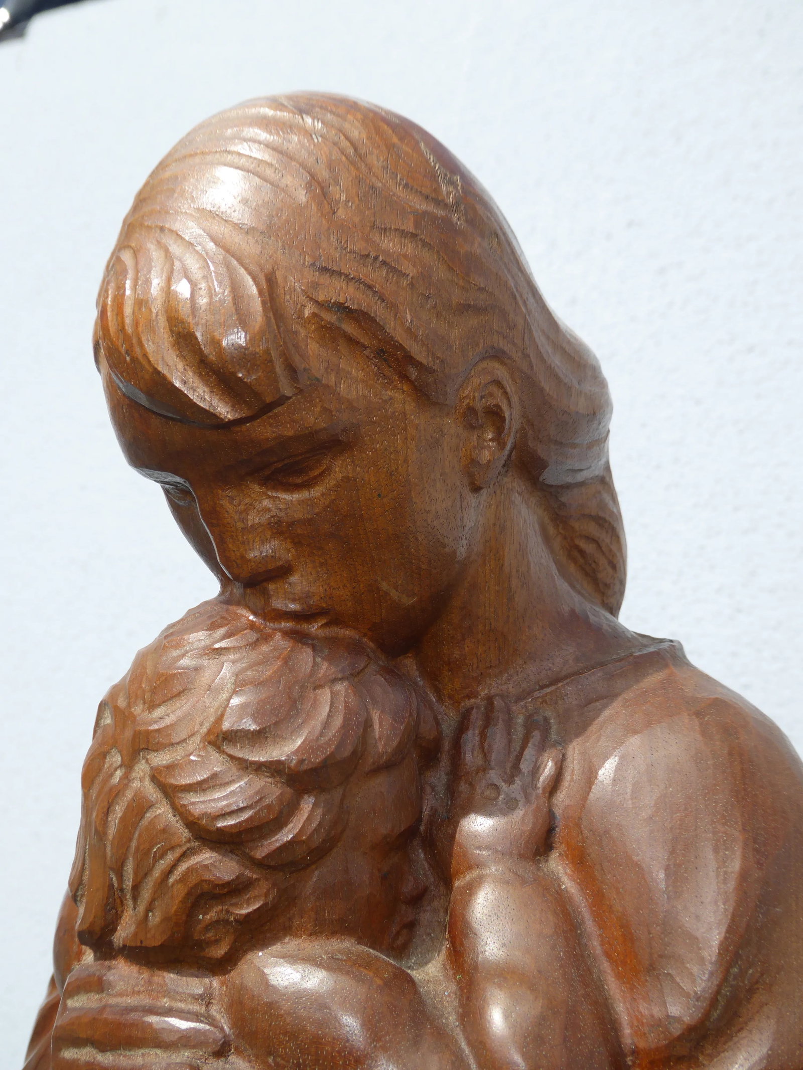 Vintage Swiss 29"h Statue 'Le Maire Et Enfant' Signed by Carl Albert Angst 1951 - 11