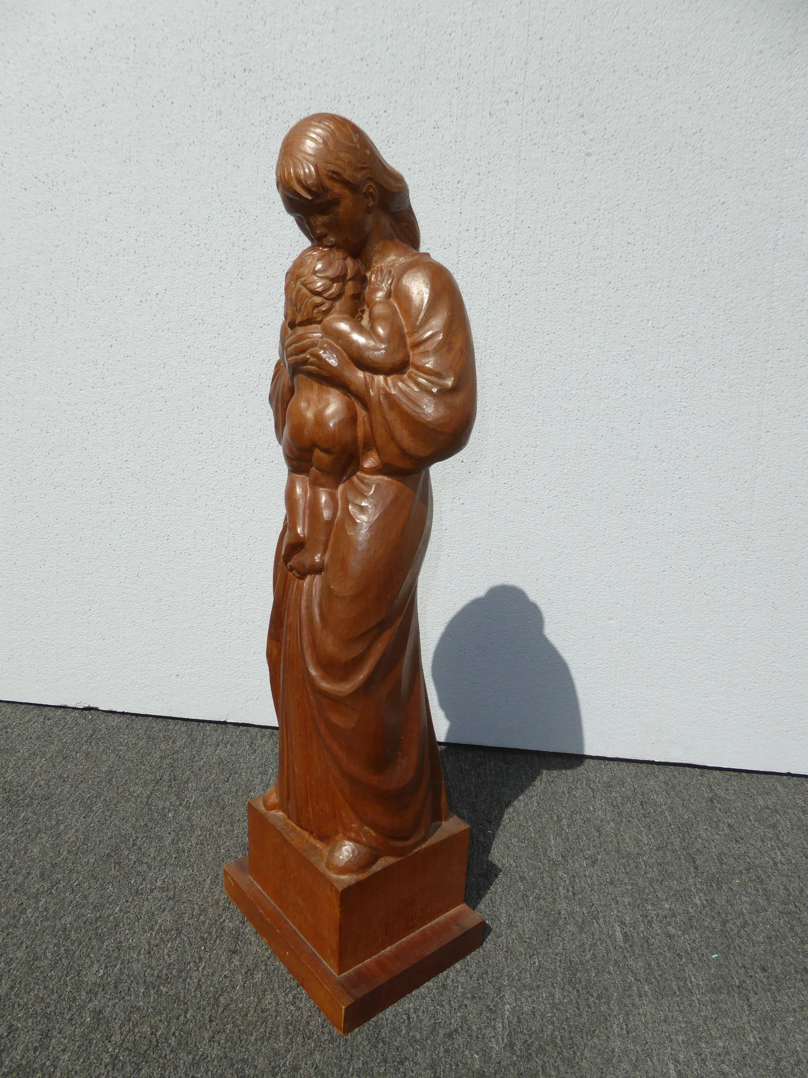 Vintage Swiss 29"h Statue 'Le Maire Et Enfant' Signed by Carl Albert Angst 1951 - 13