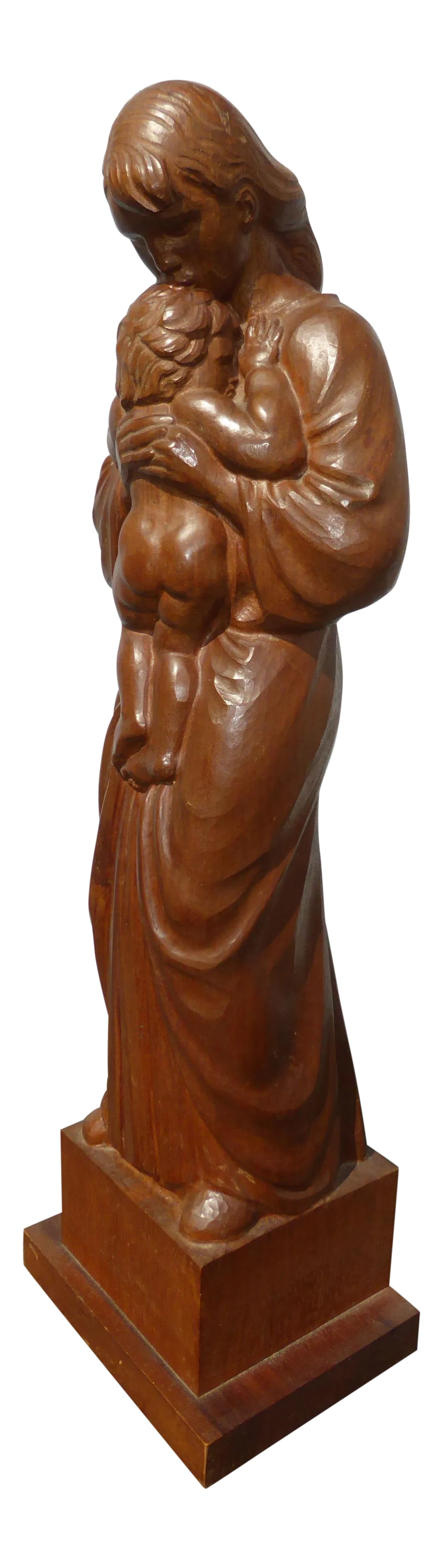 Vintage Swiss 29"h Statue 'Le Maire Et Enfant' Signed by Carl Albert Angst 1951: Vintage Swiss 29"H Statue 'Le Maire Et Enfant' Signed by Carl Albert Angst 1951 Gorgeous Statue in Great Vintage Condition. Solid and Firm. Wear is usual for its age. Please see photos. Overall a
