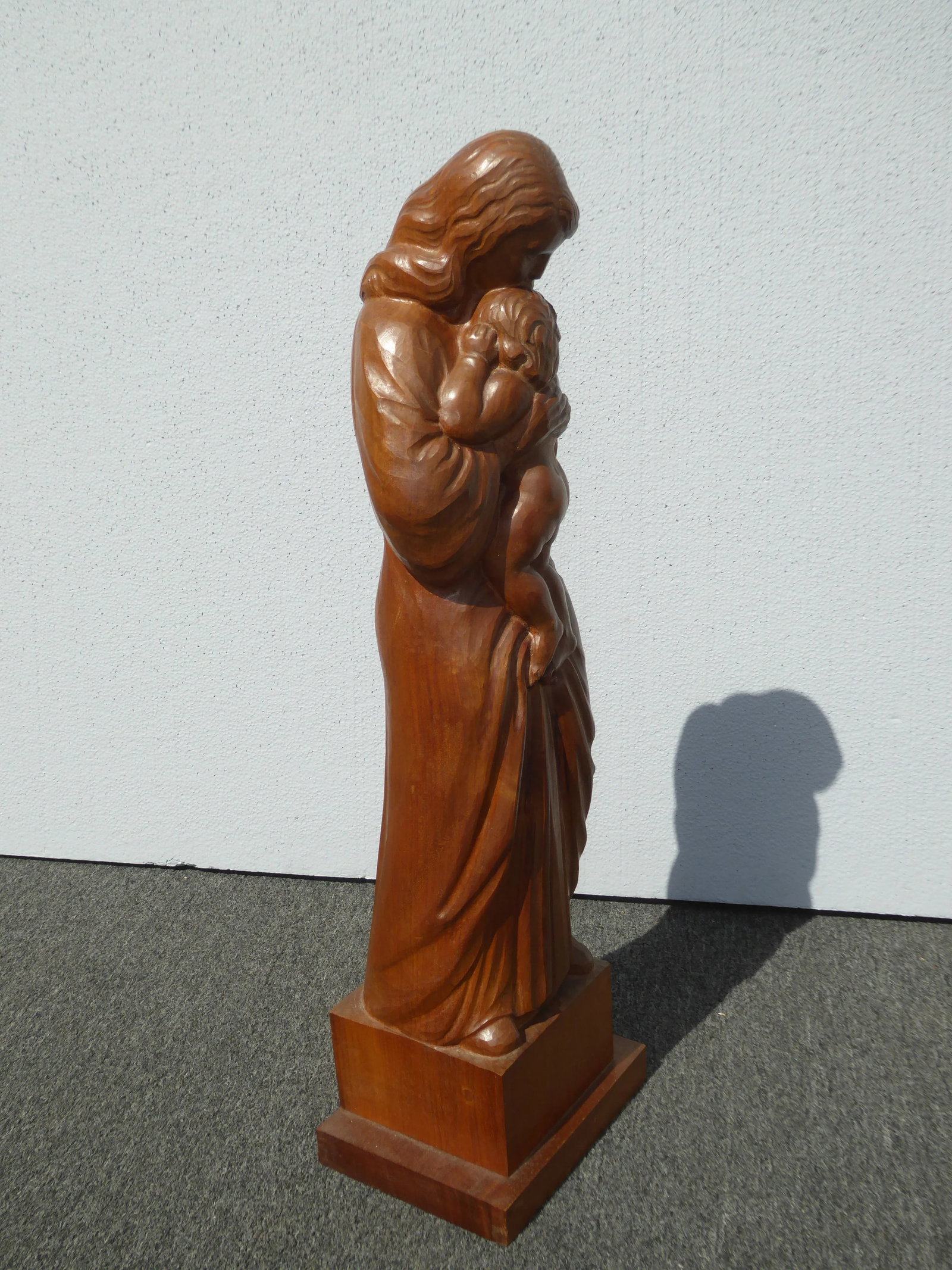 Vintage Swiss 29"h Statue 'Le Maire Et Enfant' Signed by Carl Albert Angst 1951 - 3