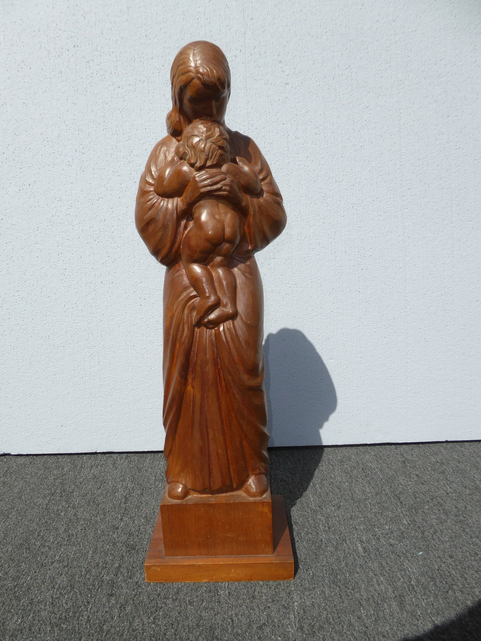 Vintage Swiss 29"h Statue 'Le Maire Et Enfant' Signed by Carl Albert Angst 1951 - 4