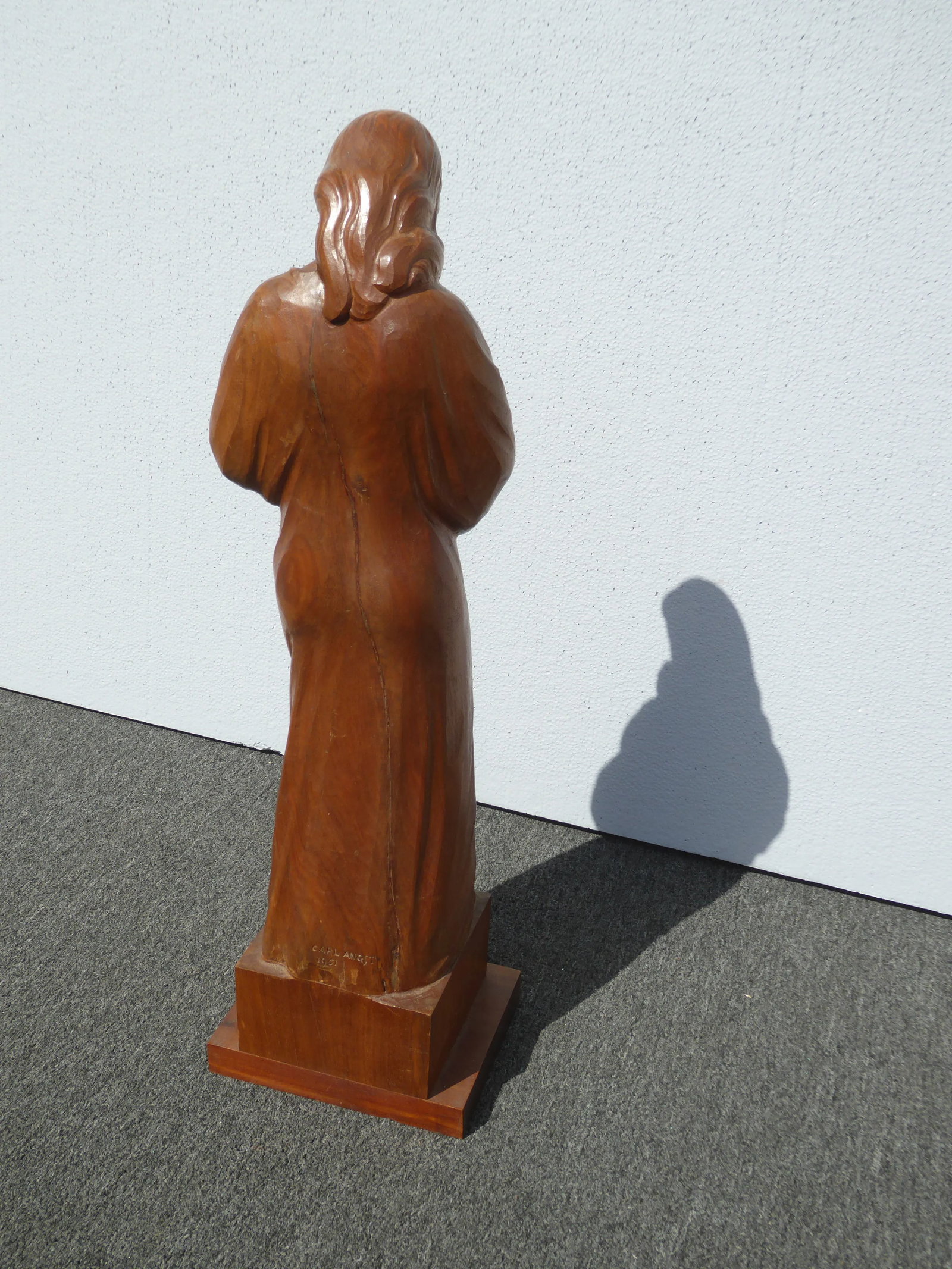 Vintage Swiss 29"h Statue 'Le Maire Et Enfant' Signed by Carl Albert Angst 1951 - 5