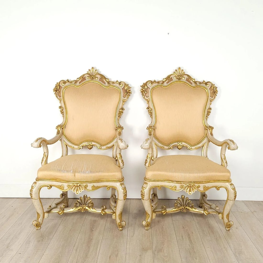 Bespoke Pair of Venetian Armchairs, Circa 1980 - 2