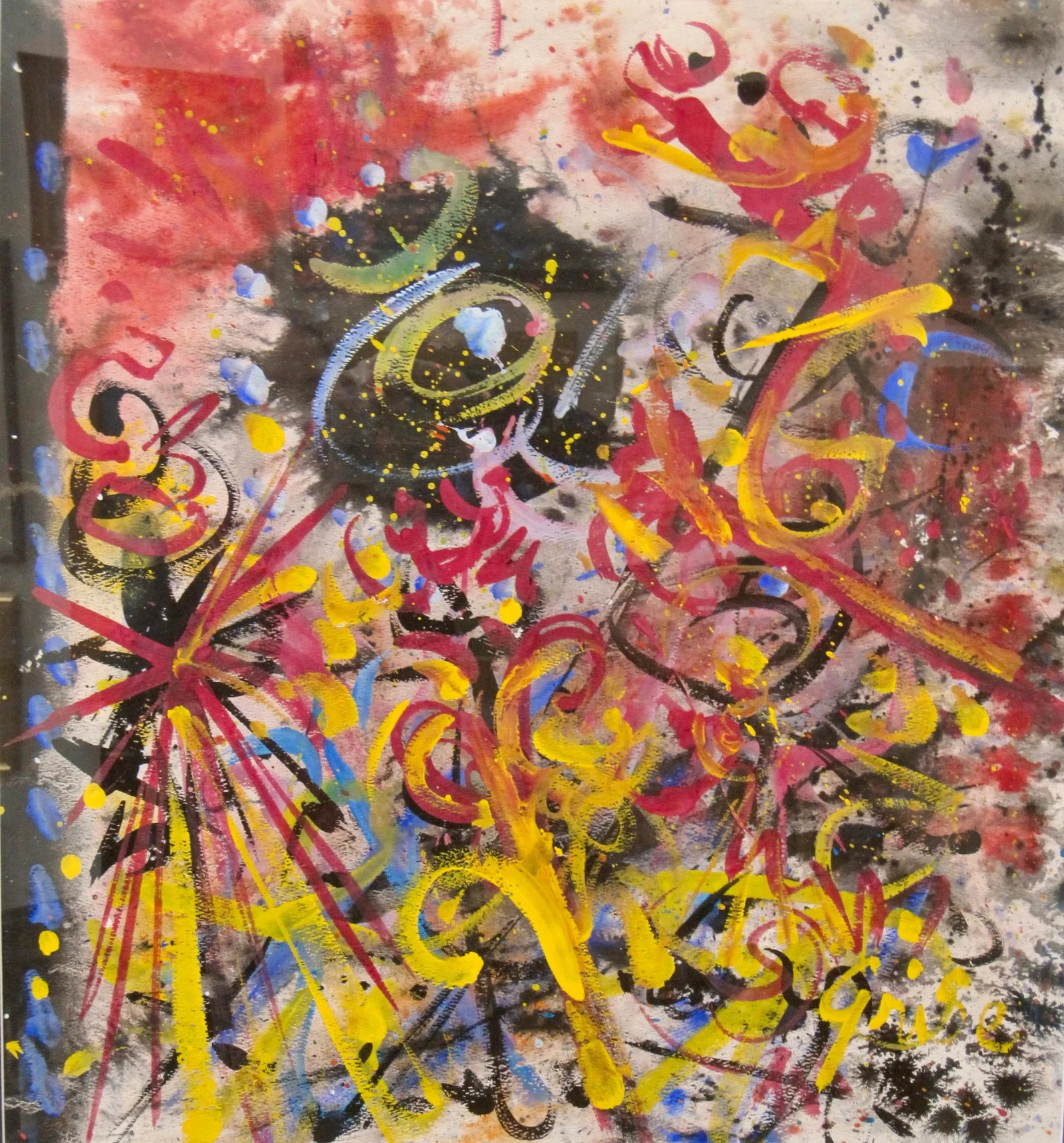 1970s Vintage Hendrik Grise Abstract Expressionist Celestial Explosion Graffiti Painting - 2