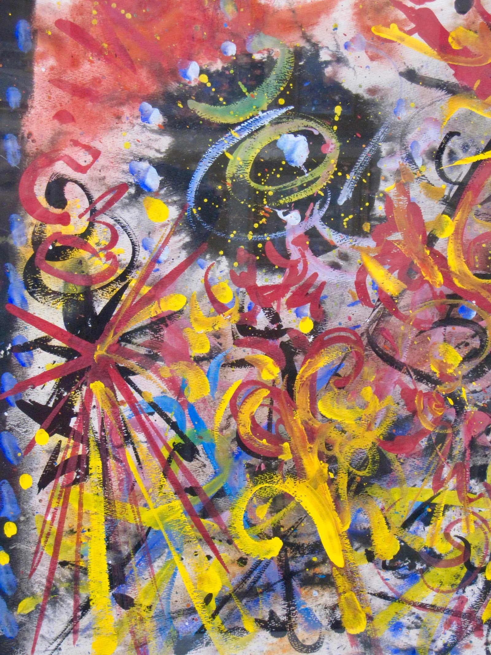 1970s Vintage Hendrik Grise Abstract Expressionist Celestial Explosion Graffiti Painting - 4